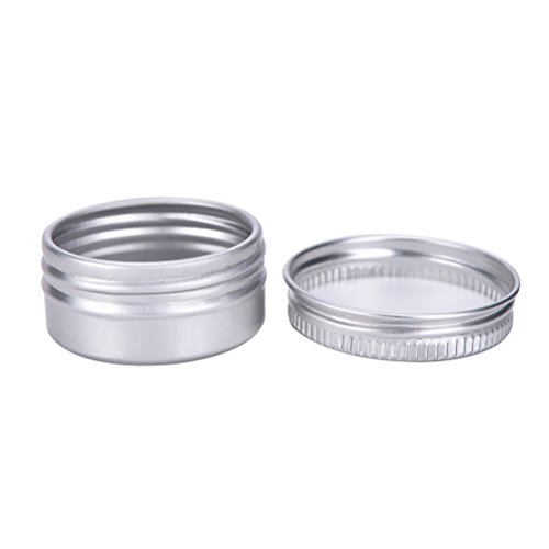 welecom 5 PCS Lip Balm Container, aluminium leer rund Speicher für Beauty, Kosmetik, Accessoires, 1/2 oz - 4