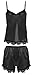 DKaren-Nightwear Satin Lace Set Nightdress VIOLA (black, L)