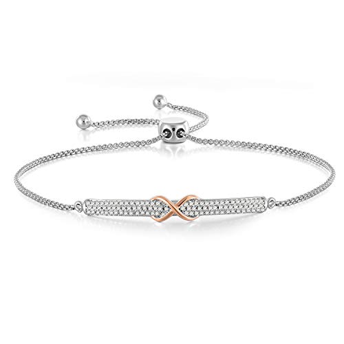 Angelady pulsera de cadena ajustable para las mujeres infinito símbolo pulseras cumpleaños aniversario regalo para la esposa novia novia graduación presente