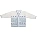 Baby Boys Blue And White Square Pattern Knitted Cardigan (9-12 Months) (White)