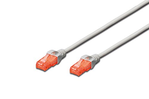 Digitus CAT 6 U-UTP Patch Cable, 1m, Network LAN DSL Ethernet Cable, LSZH, Copper, AWG 26/7, Grey