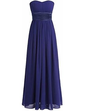 Freebily Damen Kleider Bandeau Kleid Maxi Kleider trägerlose Abendkleider Ballkleid Cocktailkleid Hochzeit Brautjungfer...