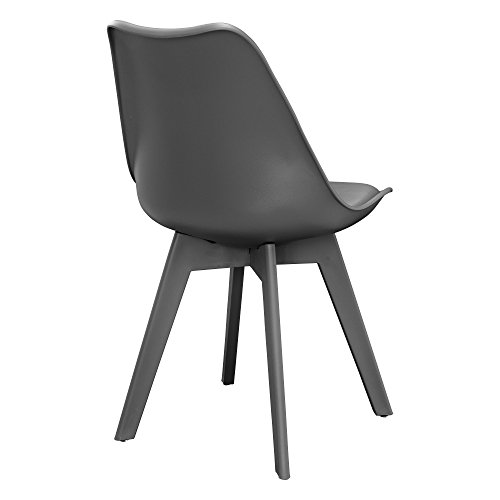 [en.casa] 2 x Esszimmerstuhl (grau) für Esszimmer / Wohnzimmer / Küche - Set - 