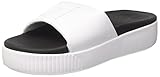 Gepolsterer Riemen Puma Damen Platform Slide WNS Plateausandalen, Weiß White-Black, 37 EU