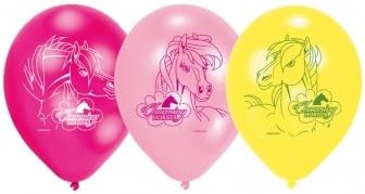 Pink Charming Horses Single Sided Printed Latex Party Balloons - 9"/23cm