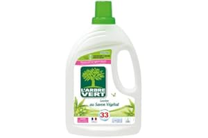 L'ARBRE VERT - Lessive Liquide au Savon Végétal - Hypoallergénique - Sans allergènes - 34 lavages - 1,5 L - Certifiée Écolabel Européen