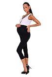 Futuro Fashion Maternity Leggings Cropped 3/4 Length Cotton Leggings Very Comfortable All Sizes Black 14 UK (XL)