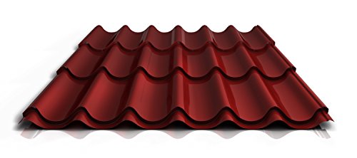 Preisvergleich Produktbild Pfannenblech / Ziegelblech / Dachziegelblech / Profil PS47 / 1060RT / Material Stahl / Stärke 0,45 mm / Beschichtung 25 µm / Farbe Rot
