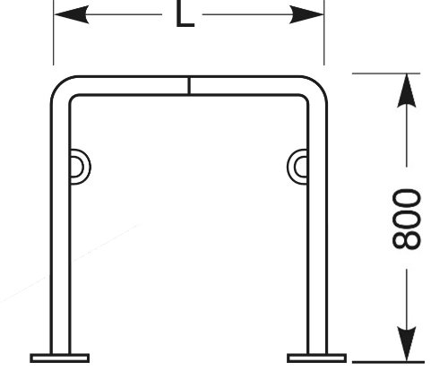 Fahrradständer – Anlehnbügel Modell TRUST 21 – Länge 1000 mm – zum Aufdübeln – verzinkt - 2