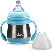 LuvLap Steel Feeding Bottle, Made of high Quality SS304 Steel, Rust Free Stainless Steel, Ergonomic Handle, BP
