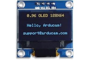 0.96 Inch OLED Display Module, 128x64 Yellow Blue SSD1306, I2C Interface Self-Luminous Screen for Arduino Raspberry Pi