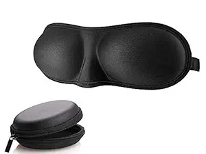 Dawn Market Sleeping Eye Mask Slip Night Sleep Eye black 3D Cotton Cover Super Soft & Smooth Travel Masks for Men Women Girls Boys Kids | Free Earphones Pouch