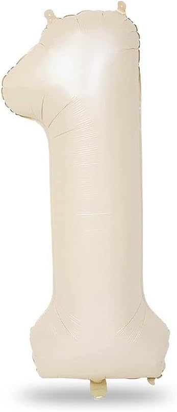 Rakam Folyo Balon 34 inç 76-82 cm (Krem, 1)