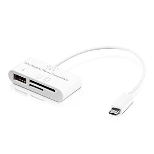 kwmobile 3in1 Micro USB OTG Kabel Adapter für Samsung Galaxy Tab S2 9.7 T810N/T813N/T815N/T819N – Card Reader Tablet Kartenleser Anschluss für USB 2.0 / SD Karte / Micro SD Karte in Weiß - 3
