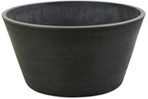 Klocke Pflanzgefäße Klassische Kunststoff Schale Garten - Runde Gartenschale zum Bepflanzen – Kunststoffschale Tischdeko - Blumenschale Winterfest (Medium: Ø 25,5cm - Höhe: 13cm, Anthrazit)
