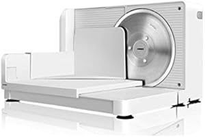 Ohmex OHM-AURORA - Trancheuse Pliable - 120 Watts - Lame Amovible de 170 mm - Épaisseur de Tranche jusqu’à 20 mm - Antidérapant et anti-sautant