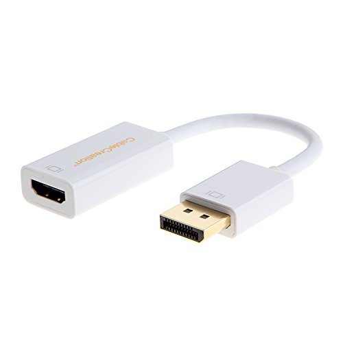 CableCreation vergoldet (DP1.2) Displayport auf HDMI Adapter, Unterstützung 4K X 2K & 3D-Audio / Video Converter ist DP1.2 Version verträglicher, weiße Farbe