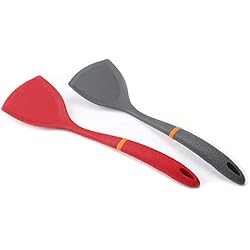 Yhjkvl Cuisine en Silicone Paquet De 2 Une Pièce en Silicone Wok Spatule Anti-Adhésif Résistant À La Chaleur Facile À Nettoyer sans Couture Ustensile De Cuisine for La Cuisine Chinoise