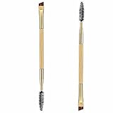 Boyasing 1PCS Makeup Bamboo Handle Double Eyebrow Brush + Eyebrow Comb