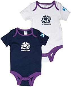 Scotland RFU 2017/18 Infant Bodysuits 2 Pack - Navy/White - size 0-3M