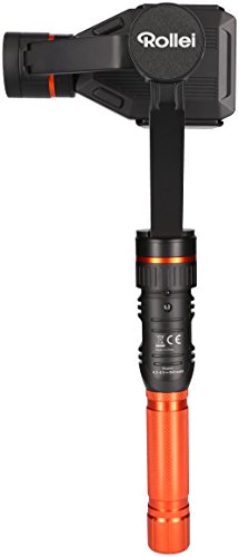 Rollei Pro Smartphone Gimbal - Treppiede 3 assi per smartphone (Stabilizzatore/Steadycam), incl. con Rilevamento e inseguimento volti e altre funzioni - Nero / Arancio