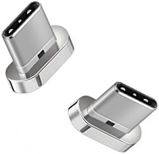 Magnetic [1 m] Micro USB Cable with Lifetime Guarantee – Plaited 2.4 A Magnetic Data Charger Cable for Android Cellphone, Samsung, HTC, Sony, Kindle, Google and more (Silver) Adapter 1 Gereration USB C