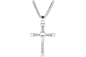 DGP Collana Film Fast & Furious Vin Diesel Dominic Toretto Croce con Strass Brillanti