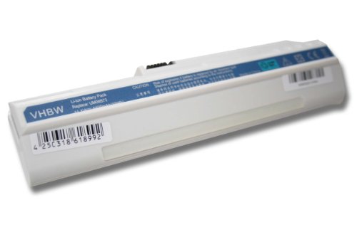 vhbw Li-Ion Akku 4400mAh (11.1V) für Notebook Laptop Acer Aspire One A110, A110L, A150, A150L, A150X, D210 wie LC.BTP00.017, LC.BTP00.018, UM08A31.