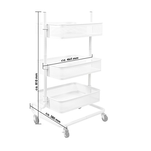 bremermann® Universal-Rollwagen weiß mit 3 Ablagekörben - 9