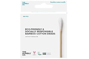 ‎THE HUMBLE CO. The Humble Co. Natürliche Wattestäbchen | Weiß | Plastikfrei, Biologisch Abbaubar, Umweltfreundlich, Vegan | Perfekt für Ohren, Make-up, Haustierpflege und Reinigung (4 x 100)