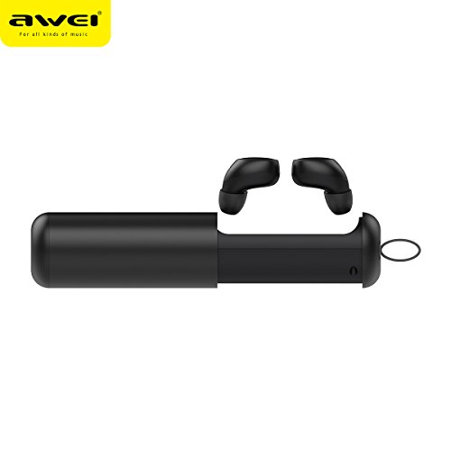 Preisvergleich Produktbild GAOWORD Bluetooth-Kopfhörer Mit Mini-Eigenem Ladefach, Wireless T5 Binaurale Kopfhörer, Bluetooth 5.0 Sport-Headset, IPX7 Sweatproof Stereo-Universal-Ohrhörer Für iPhone Android Phone,Black