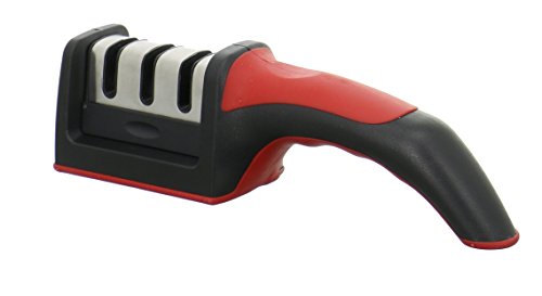 Premium Messerschärfer von frimi | Messerschleifer Wetzstahl Knife Sharpener Schärfgerät Schleifgerät Klingenschärfer Messer und Scherenschleifer | Messerpflege – 3 Stufen Messerschärfer manuell - 4