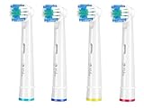 Compatible Oral B Toothbrush Heads by Milos 4 Pack/Compatible Oral B Replacement Toothbrush Heads/Replacement Electric Toothbrush Heads/Replacement Braun Toothbrush Heads
