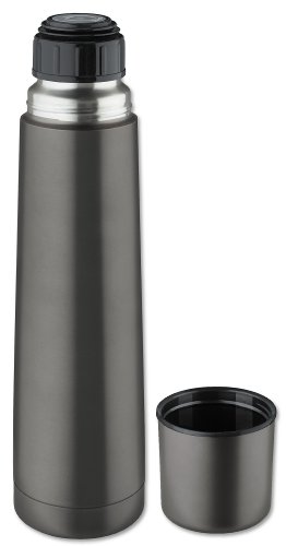 Isosteel VA-9554QAT Isolierflasche 0,9 L, 18/8 Edelstahl mit Quickstop-Einhandausgießsystem und Trinkbecher, titan-grau - 2