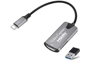 Zhongkaifa Scheda di acquisizione video da HDMI a Type-C, Drive gratuito 4K 1080P Type-C HDMI a USB-C, Convertitore portatile per la registrazione di giochi Trasmissioni in diretta