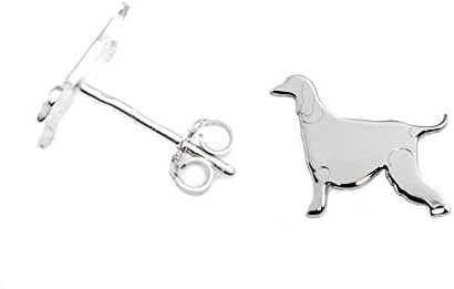 Afghan Hound Dog Stud Earrings 925 Sterling Silver Jewellery OP