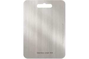 BUCHKLASSIKER Tagliere in acciaio inossidabile 304, prodotti senza BPA, antibatterici e sostenibili, coperchio funzionante senza plastica, tagliere da cucina con bilancia (Tagliere in acciaio inossidabile-36x 25cm)
