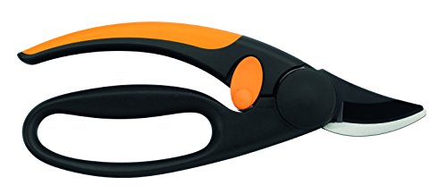 Fiskars Bypass-Gartenschere für frische Äste und Zweige, Antihaftbeschichtet, Hochwertige Stahl-Klingen, Länge 21 cm, Schwarz/Orange, Elegance, P44, 1001534 - 2
