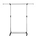 Produktbild Harima - Tragbar Doppel Kleiderständer | Metall Chrom Single Tidy Schiene mit Kleiderhaken und Rädern | Einstellbar