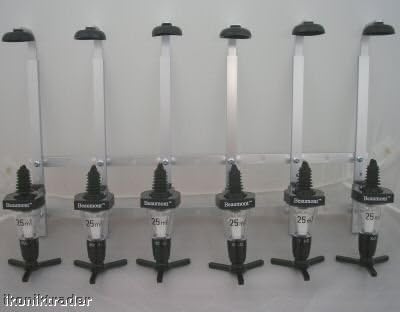 6 x 1.5 Litre Bottle Wall Fixing Bottle Bracket &amp; 6 x 35ml Optic Set