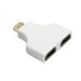 Produktbild erthome Adapterkabel, 1080P HDMI Port Stecker auf 2 Buchse 1 In 2 Out Splitter Adapter Converter (Weiß)