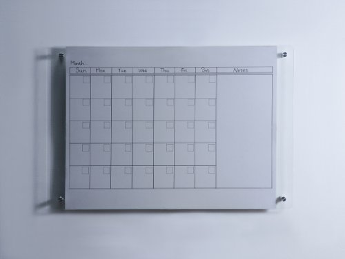 Pizarra Transparente de Borrado en Seco de Vidrio - 60 cm x 90 cm - 23 5 8  x 35 1 2  - Incluye Pizarra y Bandeja en Aluminio para Marcadores