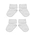 Baby Boys/Girls Cute Turnover Socks 2 PAIRS - Plain White (UK 0-0 / EUR 16-16)