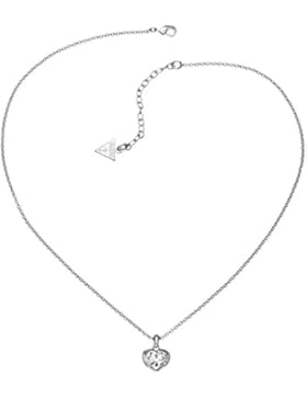 GUESS UBN51419 Damen Collier Herz Edelstahl weiß Zirkonia 46 cm