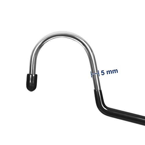 Songmics 20 Stück Metall Kleiderbügel Hosenbügel Ø 5 mm Draht Gummiert Rutschfest Schwarz 38 cm – verchromt CRI004-20 - 4