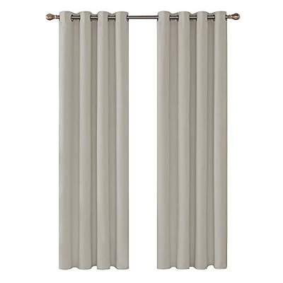 Deconovo Lot de 2 Rideaux Occultants à Oeillets 140x260cm Isolant Thermique Beige