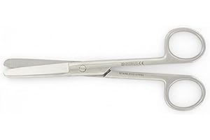 GIMA - Forbici Chirurgiche Rette, Punte Smusse, Misura 18 cm, Grigio in Acciaio Inox