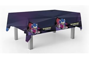 BeenSmile, Tovaglia Sonic Prime, tovaglia per decorazione di compleanno, articoli per feste dei bambini, celebrazioni e compleanni, 1 pezzo, 120 x 180 cm,