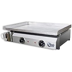 Plancha TONIO Plancha Electica 6 à 12 Personnes Electrique 220-230V-Plaque De Cuisson INOX 4 mm-Caisson Inox-3000W-Thermostat De Sécurité-Voyant De Chauffe-Fabrication 100% Française