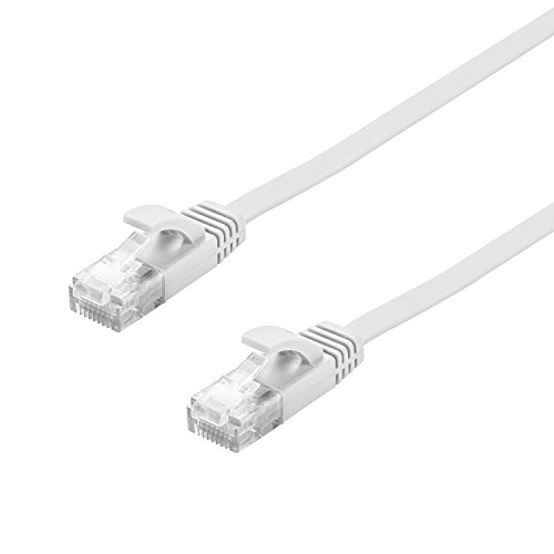 MultiKabel Flachbandkabel 2m CAT6 RJ45 Ethernet Lan NetzwerkKabel Patchkabel flach – „Mehrfarbige 10er Pack“ 2 meter + 15 Kabelbinder - 4